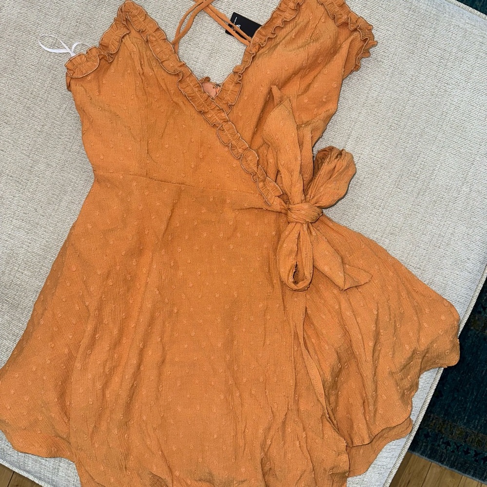 Women's Orange Wrap Top